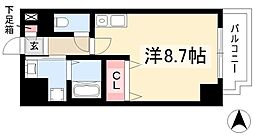 アルバ志賀本通 ワンルームの間取図画像