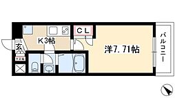 アルフィーレ新栄 1Kの間取図画像
