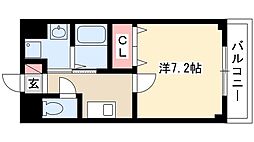 ウィステリア2 1Kの間取図画像