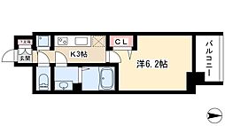 プレサンス丸の内城雅 1Kの間取図画像
