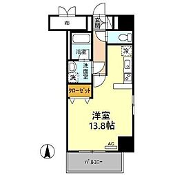 スカイゲート主税町 ワンルームの間取図画像
