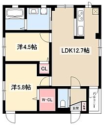 faith 2LDKの間取図画像