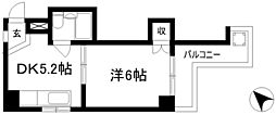 千早ハイリス ワンルームの間取図画像