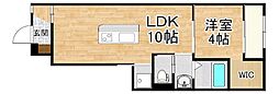 フォレスト横木 1LDKの間取図画像