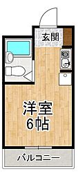 レジデンスウィズ ワンルームの間取図画像
