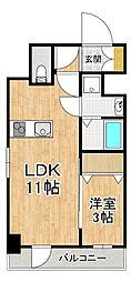 グランドレイクコート浜大津駅前 1LDKの間取図画像