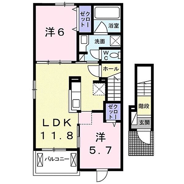 ラフェスタ ｜滋賀県大津市仰木の里東８丁目(賃貸アパート2LDK・2階・56.68㎡)の写真 その2