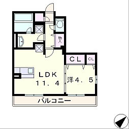 セレンディピティ堅田 1LDKの間取図画像