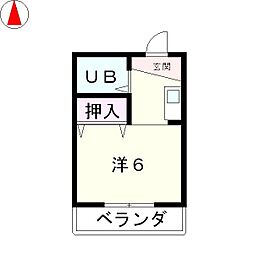 レスト丸商 ワンルームの間取図画像
