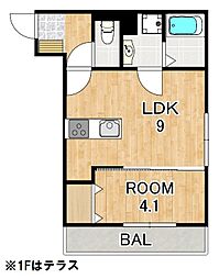 サンシルク 1LDKの間取図画像