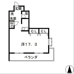 メゾン寿 ワンルームの間取図画像