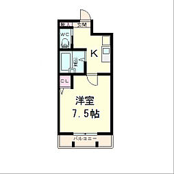 ピュアドミトリーシミズ 1Kの間取図画像