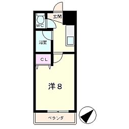 EM1022 1Kの間取図画像