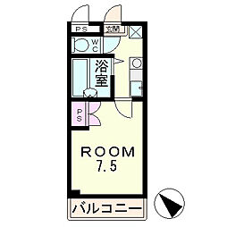 マリーブ1820 1Kの間取図画像