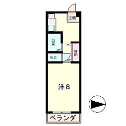 サンダンス 1Kの間取図画像