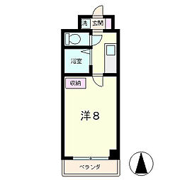パレ南笠佐わらび 1Kの間取図画像