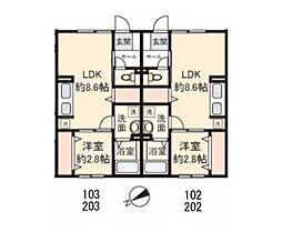 シャ・ノワール 1階1DKの間取り