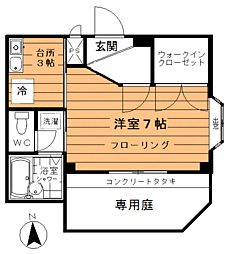イルミドハウス中村橋 1Kの間取図画像