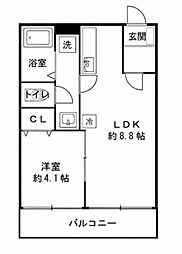 ルメルシェサンレミ 1LDKの間取図画像