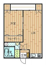 ハイツKSIA 1LDKの間取図画像
