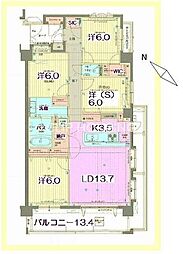 サンデュエル南鴨宮テゾーロ 4LDKの間取り