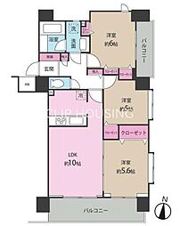 ビックハート湘南平塚 3LDKの間取図画像