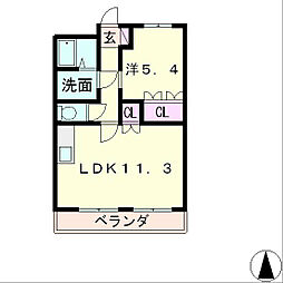 和（なごみ） 2階1LDKの間取り