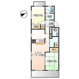 ウィズクリチャー 2LDKの間取図画像