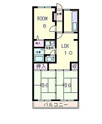 リヴェールJUN2 3DKの間取図画像