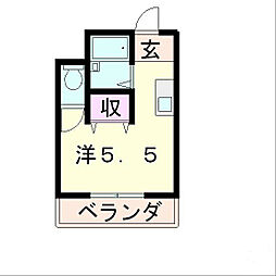 WingVenus東陽 1Kの間取図画像