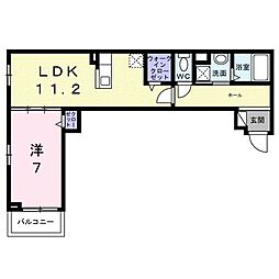 ウエストレイク 1LDKの間取図画像
