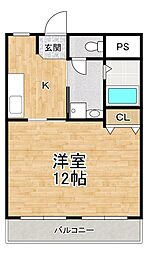 敷島第4マンション 1DKの間取図画像