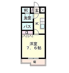 シャトーグリーン2 1Kの間取図画像