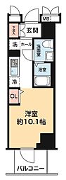 AZEST横濱大通り公園 8階ワンルームの間取り