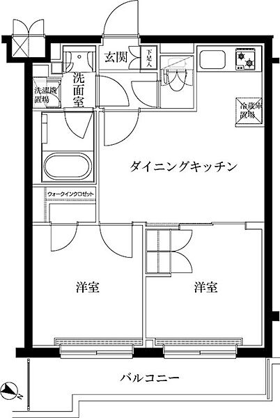 ルーブル蓮根弐番館 307｜東京都板橋区蓮根1丁目(賃貸マンション2DK・3階・40.88㎡)の写真 その2