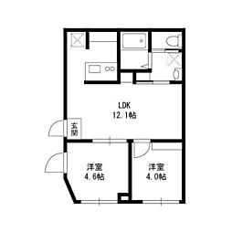ペルアスペラ門前仲町 2LDKの間取図画像