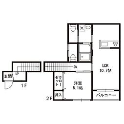DOCK OF FUJIGAOKA 1LDKの間取図画像