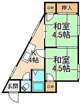 田中マンション  ｜ 兵庫県伊丹市稲野町6丁目（賃貸マンション2K・2階・27.36㎡） その2