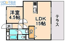 ツインライフ武庫之荘Ａ 2階1LDKの間取り