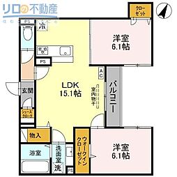 間取図画像 2LDK