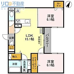間取図画像 2LDK