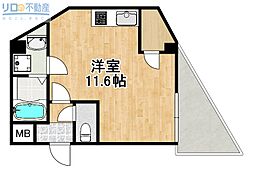 ELEGANTE宝塚 ワンルームの間取図画像