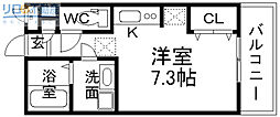 柊 ワンルームの間取図画像