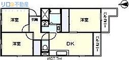アビタ・コア3棟 3DKの間取図画像