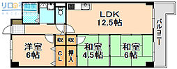 クレール南鈴原 3LDKの間取図画像