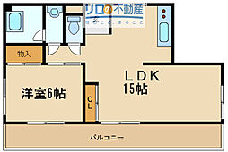 ふじハイツ 1LDKの間取図画像