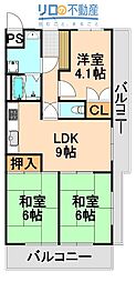 イスズハイツベル南野 3DKの間取図画像
