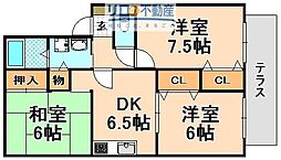 ウェストハイム 3DKの間取図画像