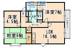 サンビレッジ昆陽の森E棟 3LDKの間取図画像