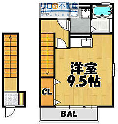 フラット・ソラ ワンルームの間取図画像